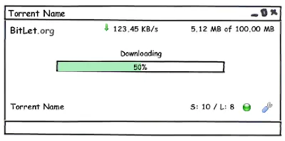 Wireframe for BitLet's download popup