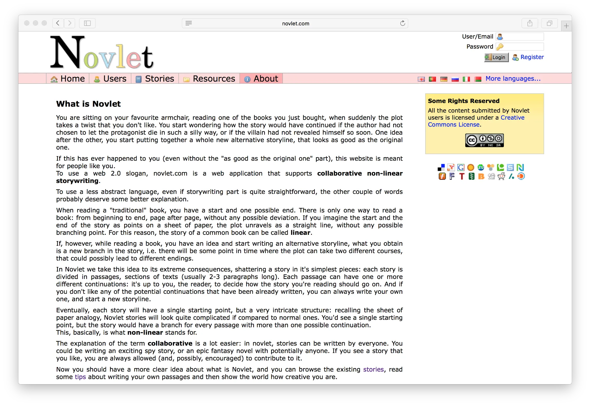 Novlet's about page